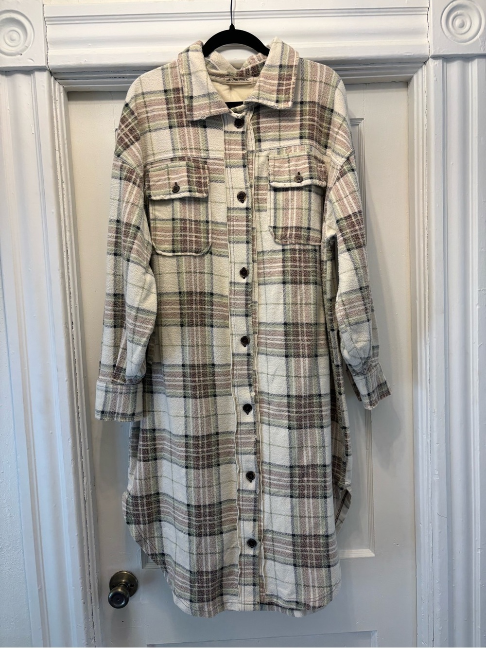 We The Free Plaid Long Ruby Jacket